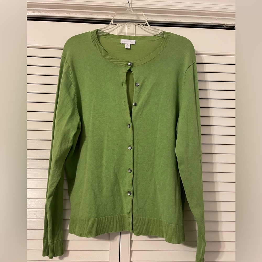 Woman’s Charter Club, XL, green, cardigan
